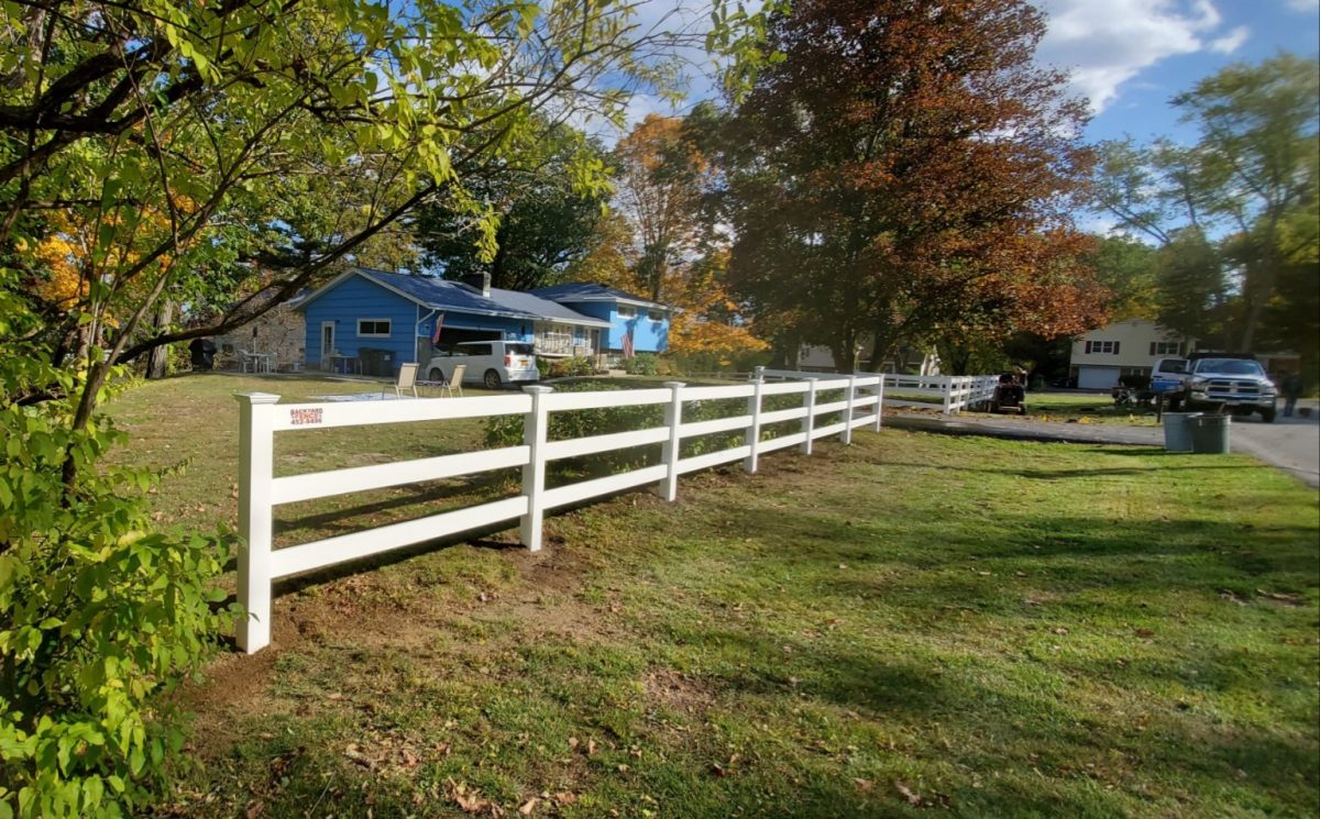 4' PVC Spaced Picket Style - Backyard Fence
